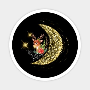 Winter Solstice Stag &Fantasy Moon Women's Magnet